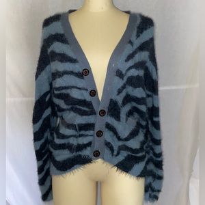 zebra print cardigan